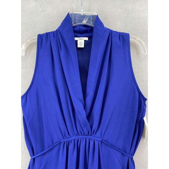 NWT Bar 111 Dress Women's Small Blue Collared Sleeveless Waist Tie Pockets Lined - Picture 3 of 10